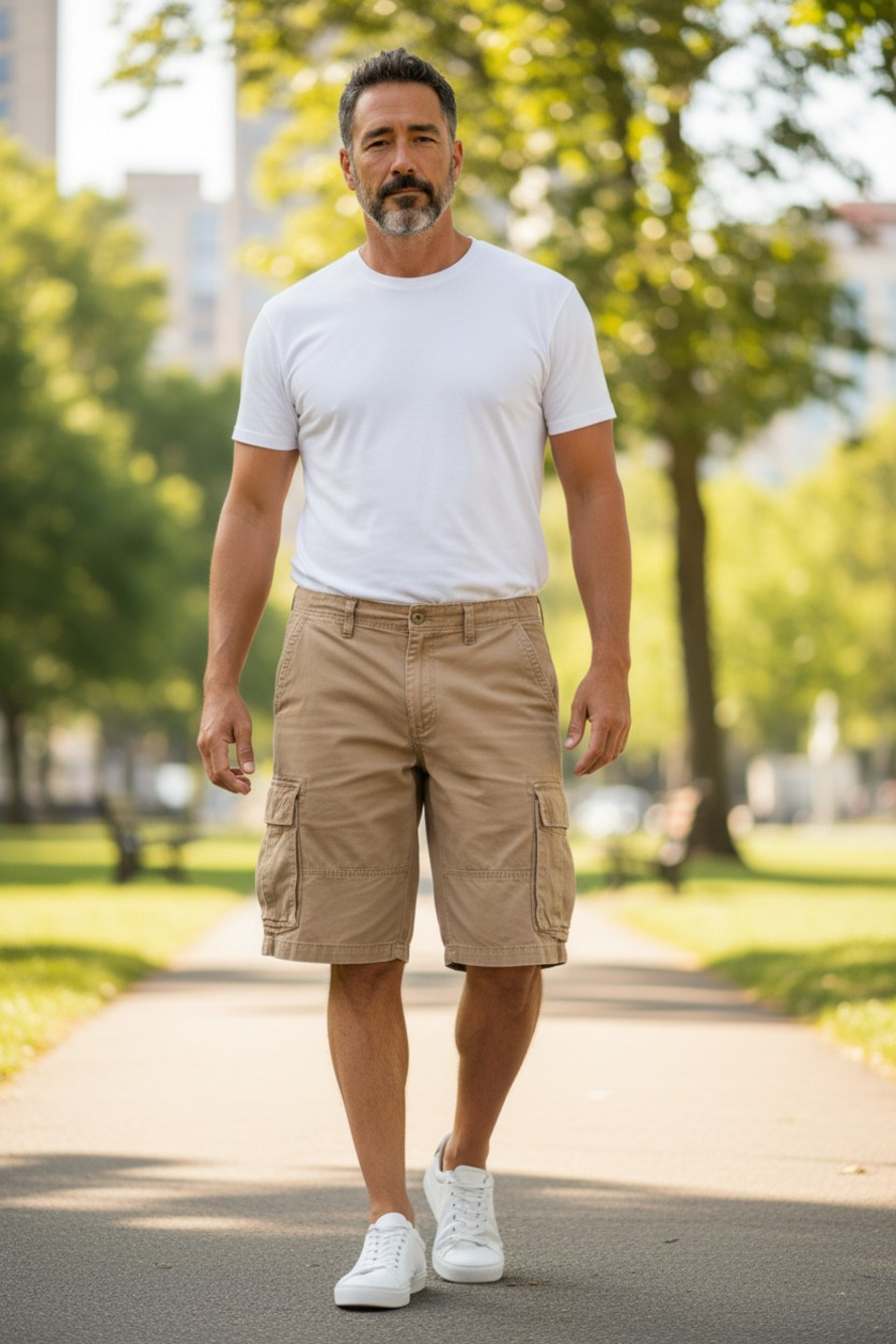 PLUGG Military Style Utility Shorts Color:Khaki Size:34